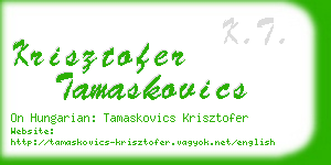 krisztofer tamaskovics business card